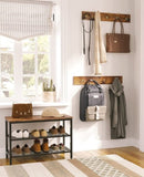 Industrial Design Entryway Shoe Rack with Coat Hooks Organizer V178-81689