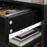 Black Bedside Table with 2 Drawers V178-58571