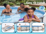 Bestway 427CM Swimming Pools Steel Above Ground Round Backyard Pool Set White BW-POOL-R-427-56597