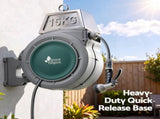 Green Fingers 20m Retractable Water Hose Reel, Wall Mounted Garden Hose 9-Pattern Nozzle HR-WA-AUTO-QU-20M