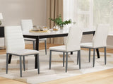 Artiss Dining Chairs Set of 4 Leather Channel Tufted White DINING-B-C02-WG