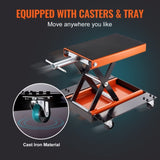 VEVOR Motorcycle Lift ATV Scissor Jack Dolly 1100 lbs Wide Deck & Hand Crank V952-MTCSJJCSB1100F505V0