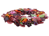 Artificial Wreath Vibrant Colors Retro Simulated Autumn Wreath with Flowers Leaves for Front Door V1294-YM0901-3115250068111