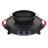 SOGA 2X 2 in 1 Electric Stone Coated Teppanyaki Grill Plate Steamboat Hotpot STEAMBOATR2ROUNDX2