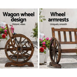 Gardeon Outdoor Garden Bench Wooden 2 Seater Wagon Chair Patio Furniture Brown ODF-WAGON-V-CC