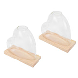 2PCS Propagation Vases Heart Shaped Glass Desktop Planter Plant Propagation Station for Small V1294-YM0901-3115260004712