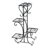 4-Tier Heavy Duty Plant Potted Stand Flower Planters Display Rack Outdoor Indoor V767-XJJ467-BK-G2