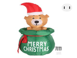 1.5m Christmas Inflatable Lovely Bear in Gift Bag with LED Light Yard Decoration Christmas Bear Blow V1294-YM0901-3115230113112