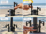 2 Pack Camping Tent Pole Holders with Ground Nails, Fixed Tube Stands for Tent Poles, Fishing V1189-LC-AMZ-00063