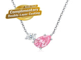 Elegant Pear-Shaped Pink Moissanite Choker Necklace with Round Clear Stone, Hypoallergenic V1341-ZY-49AZC6CJ-MOISSANITE-PREMIUMS925