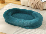 Fluffy Donut-Shaped Pet Bed- Soft, Cozy, and Anti-Anxiety for Dogs and Cats, Machine Washable cyan V888-ELOSUNG10249