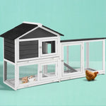 i.Pet Chicken Coop Rabbit Hutch Extra Large Wooden Run Cage House With Run Cage PET-CH-3TRAY-GR-AB