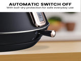 Pronti 1.7L Rose Trim Collection Kettle - Black KTL-017-GST-BK