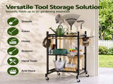 Gardeon Garden Tool Organizer with Wheels Heavy Duty Garage Yard Storage Cart GTO-3T-BK