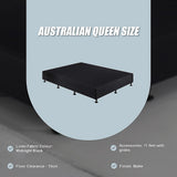 Palermo Queen Ensemble Bed Base Midnight Black Linen Fabric V63-823181