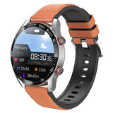 Silver Silicone 22MM Brown Mitsubishi Steel Strip Business Smartwatch with ECG PPG Monitoring V888-ELOSUNG28592