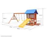 Rovo Kids Outdoor Slide and Swing Play Set with Climbing Wall and Sandpit V219-PLYSSSRVCS5A