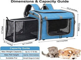 Dog Bike Basket Pet Carrier Backpack 3-in-1, Foldable Expandable Cat Carrier for Bicycle Handlebar, V1107-CS-OLGPFGG11
