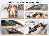 Livemor Prestige 4D Dual Mechanism Massage Chair, Full Body Zero Gravity Recliner with Extended SL FBMC-2GEAR-WHGY