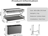 CARLA HOME 2-Tier Dish Drying with Drainage Tray, Utensil Holder, Cup Hooks & Cutting Board V178-36167