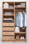 MALMO THREE SHELF/FOUR DRAWER WALK IN WARDROBE - CLASSIC - NATURAL OAK V164-ECW4S