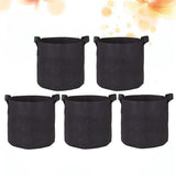 5-Pack Black Felt Plant Grow Bags with Handles, Round Garden Pots for Improved Root Aeration and V1192-AZ-W-34377