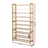 Artiss Shoe Rack Cabinet Bamboo 10-tier 50 Pairs BAM-B-SR2001-NT