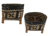 Plant Basket Northern Europe Style Bamboo Weaving Plant Pot Handwoven Indoor Outdoor Storage V1294-YM0706-3111230213311
