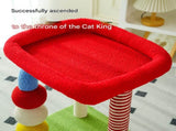Colorful U-Shaped Cat Tree with Sisal Scratching Posts, Multi-Level Perch & Hanging Ball Toy V888-ELOSUNG48679