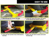 1 Heavy-Duty Trailer Wheel Lock Clamp,Adjustable Universal Wheel Lock for Carts Boats,with 2 Keys V1369-AZ3-W-22394