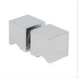 100cm Frameless Diamond Shower Screen Chrome U-Brackets, Brass Hinges & Square Knob Handle V63-912051