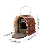5.9 Inch Handmade Wooden Outdoor Birdhouse for Red Sparrow, Hanging Garden Birdhouse for Viewing, V1366-AZ2-W-26945