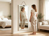 Foldable Full Length Mirror, Hanging Wall Folding with Handle Shatterproof Acrylic Design, Folds for V1107-CS-EGWTPM54