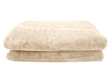 Laura Hill 800-GSM Mink Blanket Queen Size Double-Sided Soft Plush Bed Faux Throw Rug Beige MNKHV-BE