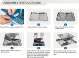 Silver camping grill, foldable grill, stainless steel grill, outdoor grill, portable grill, camping V1102-132-02794