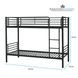 Kingston Slumber 2in1 King Single Metal Bunk Bed Frame, with Modular Design, Dark Matte Grey V219-BEDBBSKS02MA