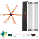 9 m Chimney Sweep Kit, w/ 9 Reinforced Nylon Flexible Rods, Ergonomic Chimney Cleaning Brush, V952-YCS30YC1PCS9ENFT8V0