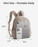 Mini Backpack for Women, Lightweight Puffer Small Backpack Purse, Quilted Casual Travel Daypack, V1258-DP02-F-11