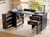 Artiss Manicure Table Nail Desk with Built-in Dust Collector Beauty Salon Station Drawers Shelves FUR-AD-MANICURE-3MOD-BK-AB