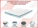 Queen 20cm Hybrid Mattress Memory Foam and Innerspring Support V63-821871