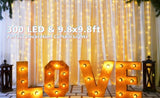 USB Powered 300 LED Curtain String Light with 8 Modes and Remote Control for Bedroom Party Wedding V178-14667