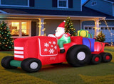 Jingle Jollys Christmas Inflatable Santa Truck 2.6M Length LED Decorations Illuminated XMAS-INF-SAN-TRUCK-9FT