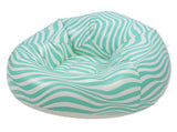 Inflatable Chair PVC Wave Strip Pattern Ergonomic Desig Minimalism Inflatable Beanbag Chair Green V1294-YM0901-3116240034713