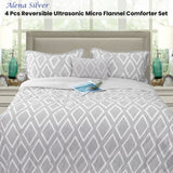 Ramesses Alena Silver 4 Pcs Ultrasonic Comforter Set King V442-KIT-COMFORTER-ALENA4PCS-SILVER-KI