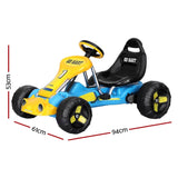 Rigo Kids Pedal Go Kart Ride On Toys Racing Car Plastic Tyre Blue GKRT-F1D-BU