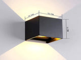 Wall light - cube lamp - Outdoor lamp - for indoor and outdoor use - black - industrial - LED lamp V1188-MS-313-0070
