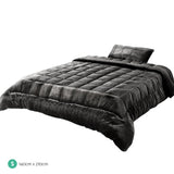 Giselle Bedding Faux Mink Quilt Charcoal Single QUILT-FM-CHAR-S