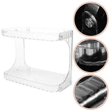Clear Transparent Bathroom Countertop Rack with Dual Layer Storage Shelves for Organizing Essentials V1192-AZ-W-20686