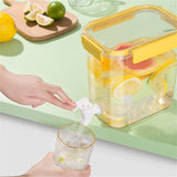 Beverage Dispenser With Lid And Faucet Food Grade Plastic Refrigerator Dispenser For Lemonade Cold V1369-AZ3-W-17681