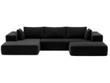 Artiss Modular Bed with Ottoman Sectional Boneless Couches for Living Room Corduroy Compressed SBED-K-CDY-5S-BK-ABC